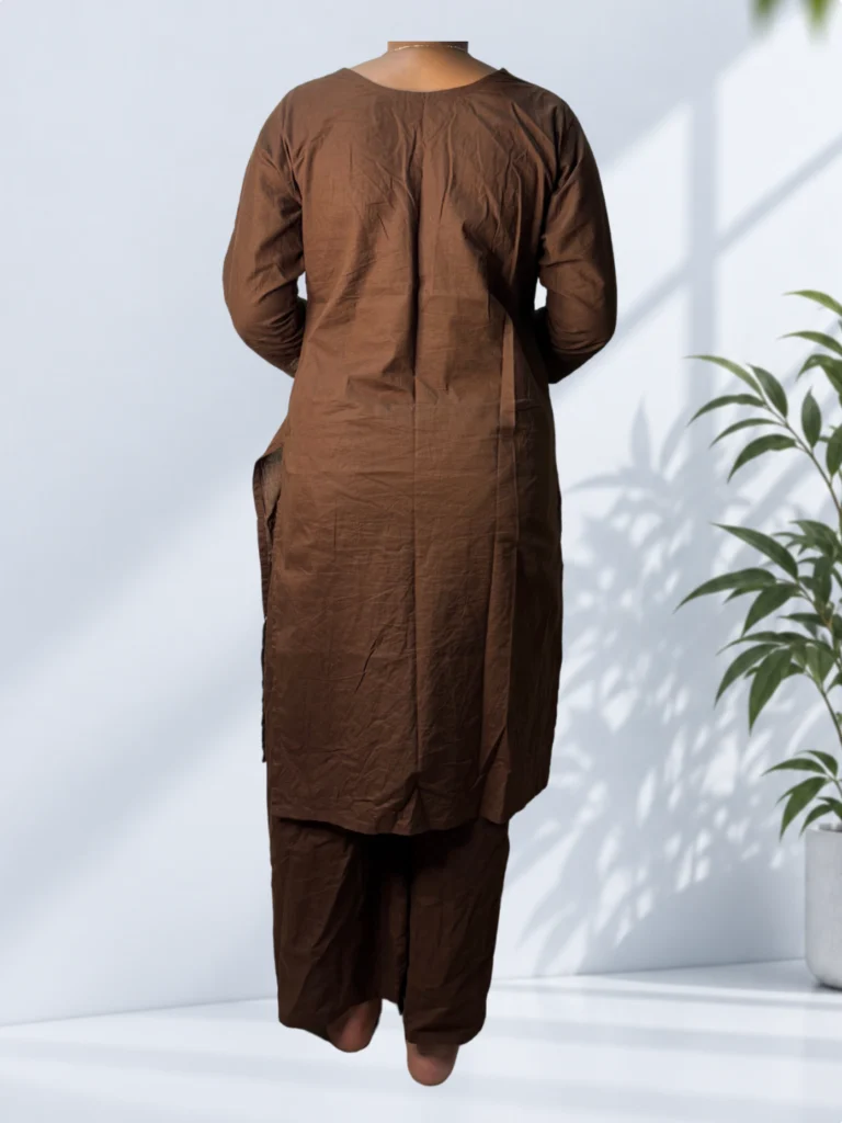 Brown Printed Suit