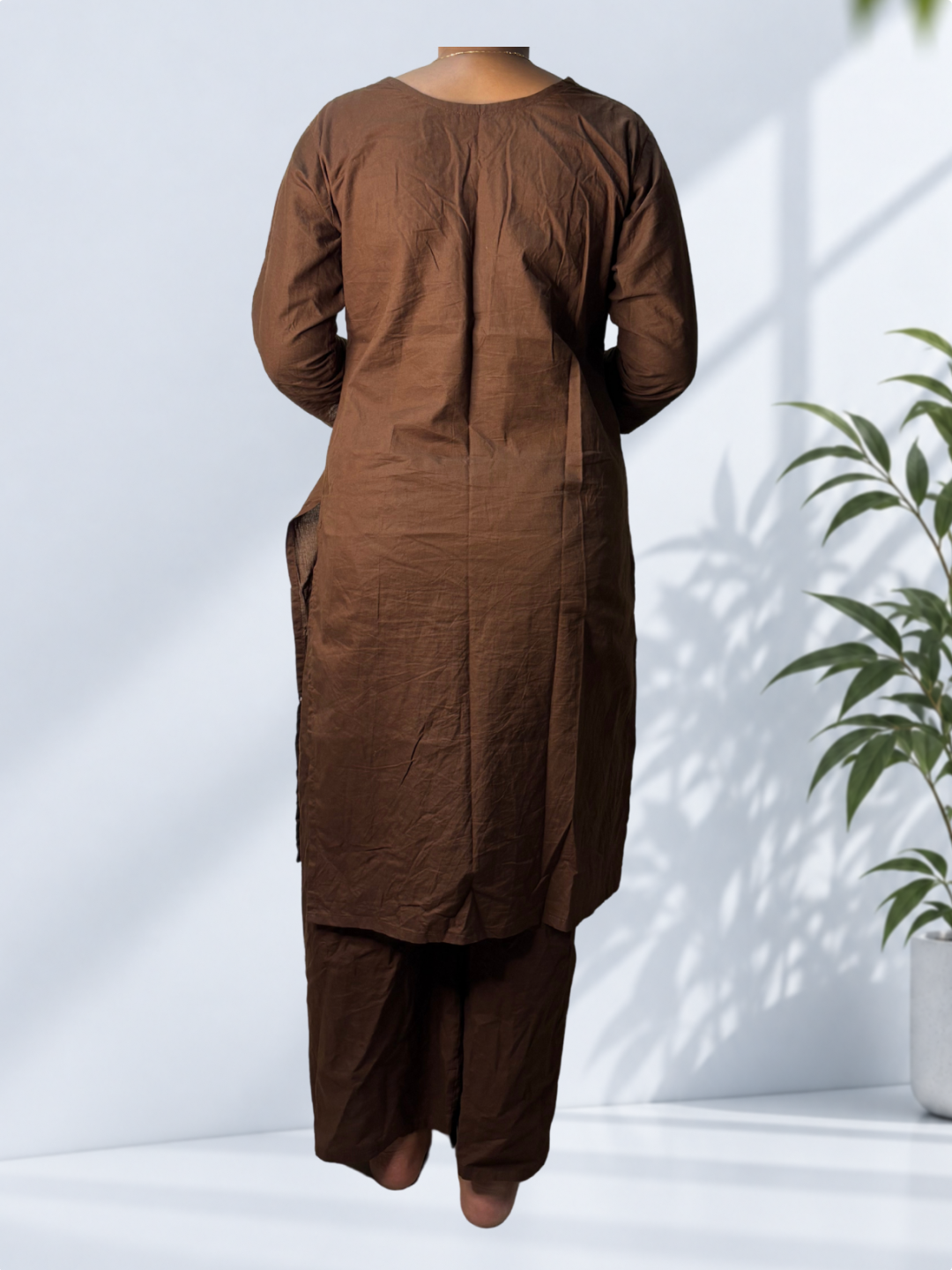 Brown Printed Suit - Image 4