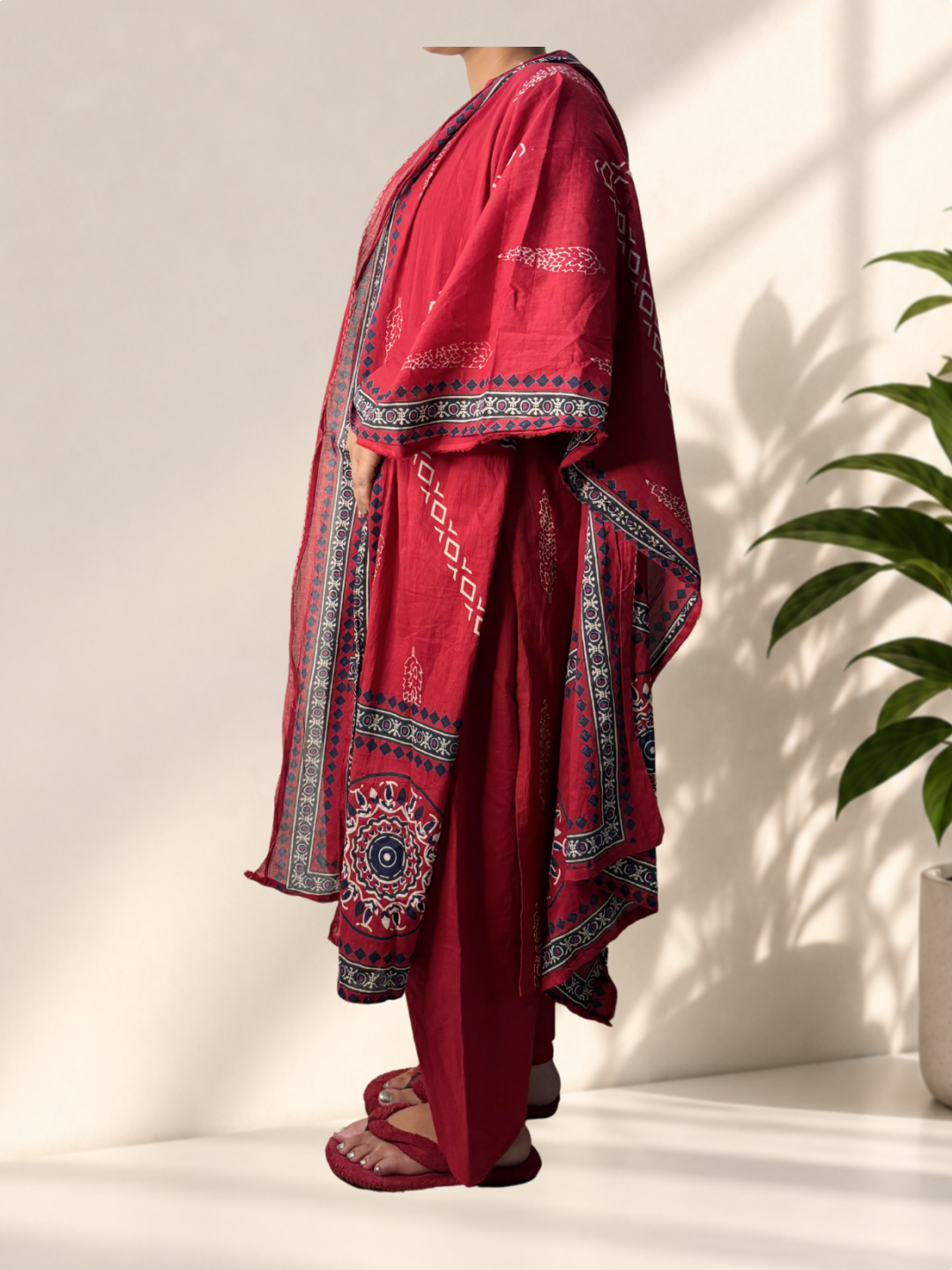 Red Printed Suit - Image 3