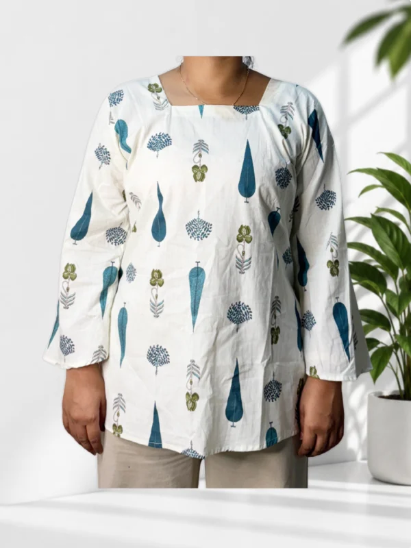 Mustard Printed Kurti - Image 1