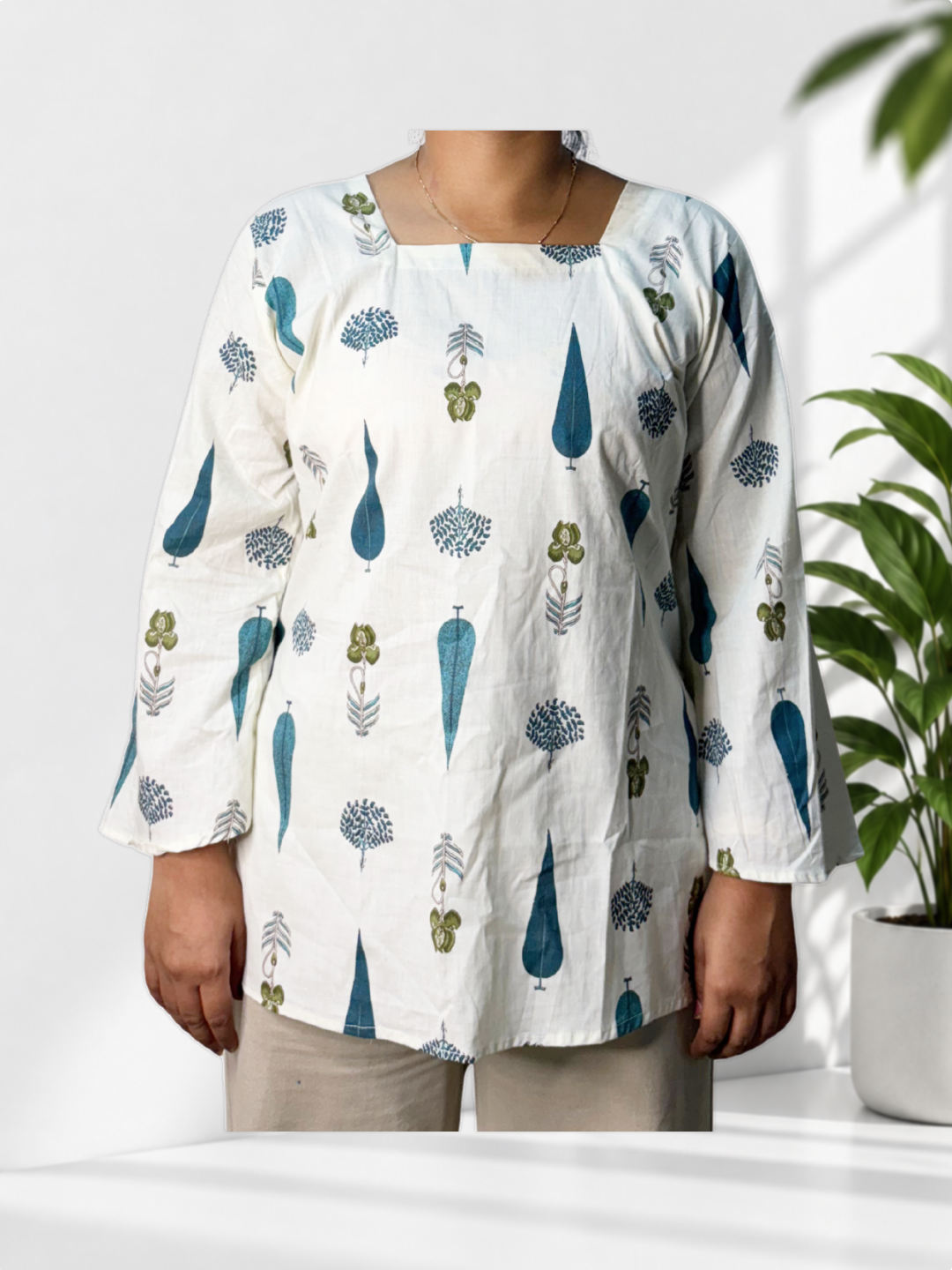 Mustard Printed Kurti - Image 1