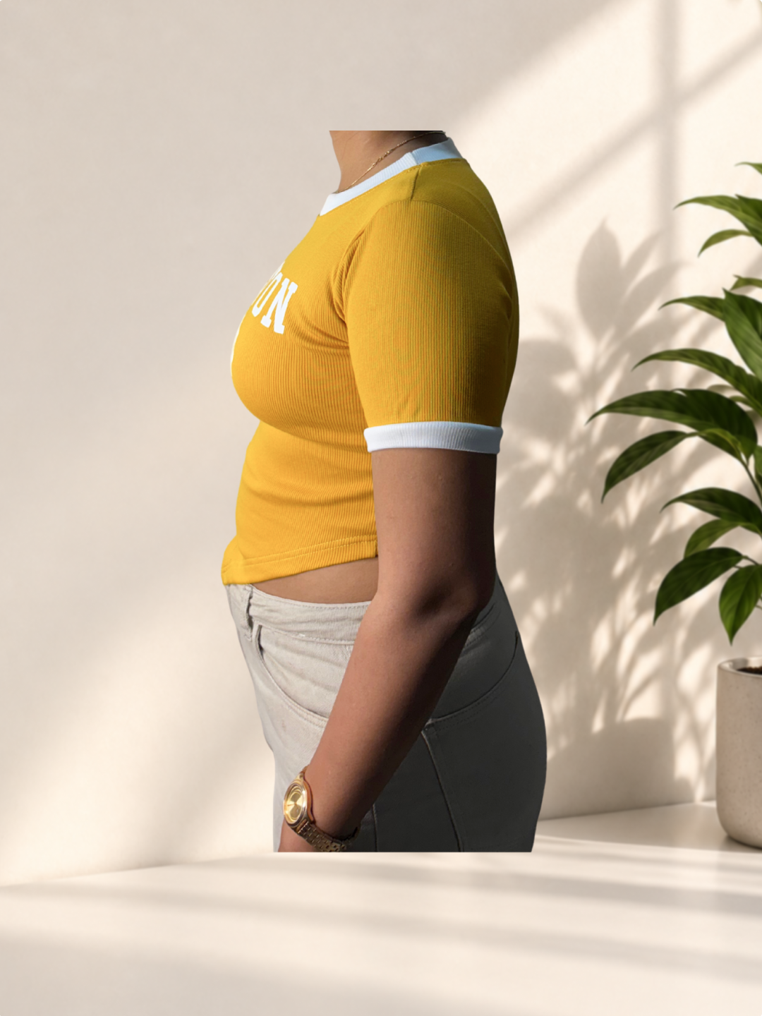 Mustard Printed T-Shirt - Image 2