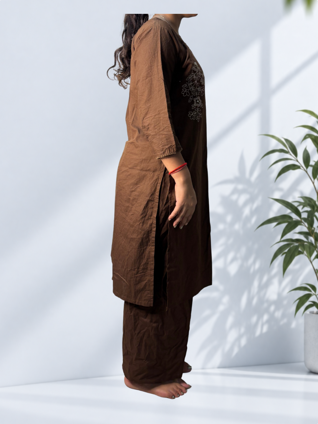 Brown Printed Suit - Image 2