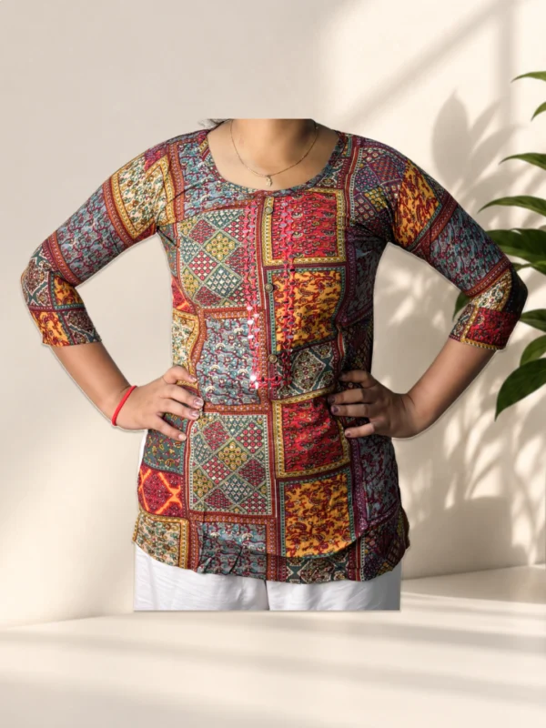 Multicolor Printed Kurti - Image 1