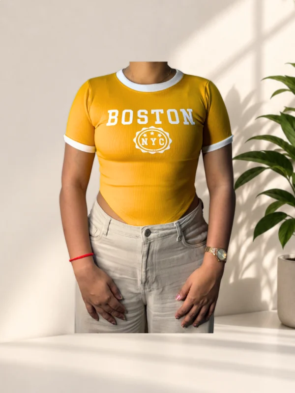 Mustard Printed T-Shirt - Image 1