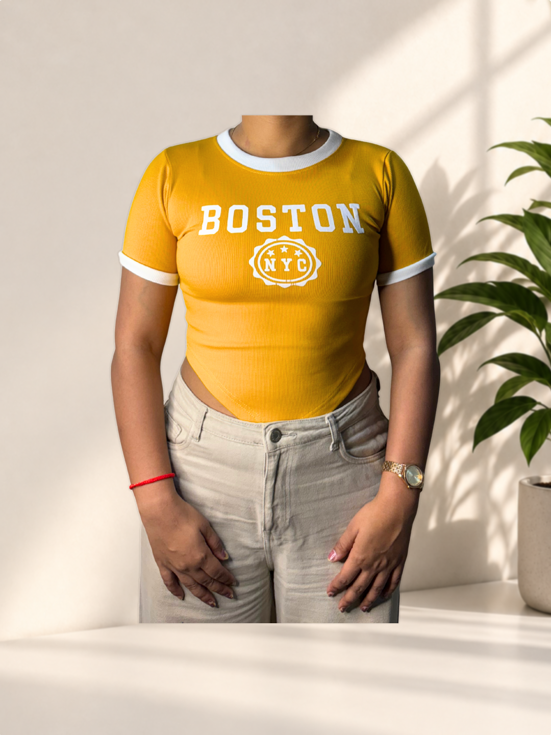 Mustard Printed T-Shirt - Image 1
