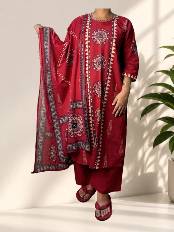 Red Printed Suit - Image 1