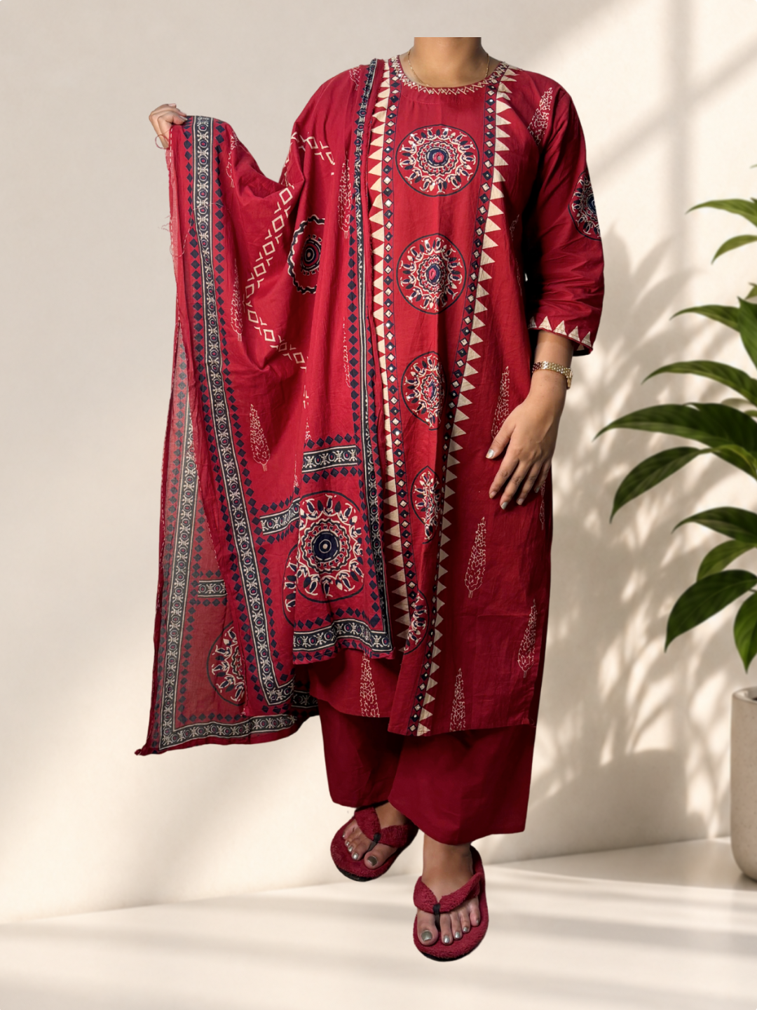 Red Printed Suit - Image 1