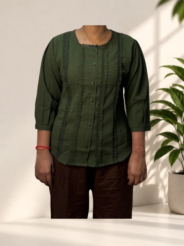 Olive Green Full Sleeve Top - Image 1
