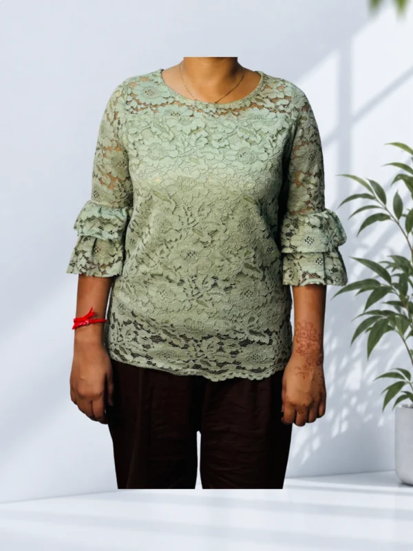 Mint Green Lace Top 1 - Image 1