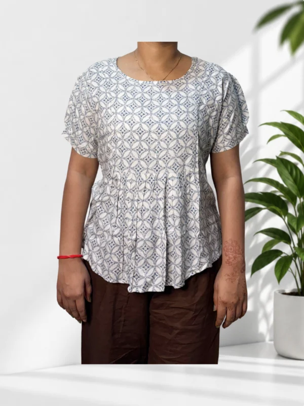 Printed White Top - Image 1
