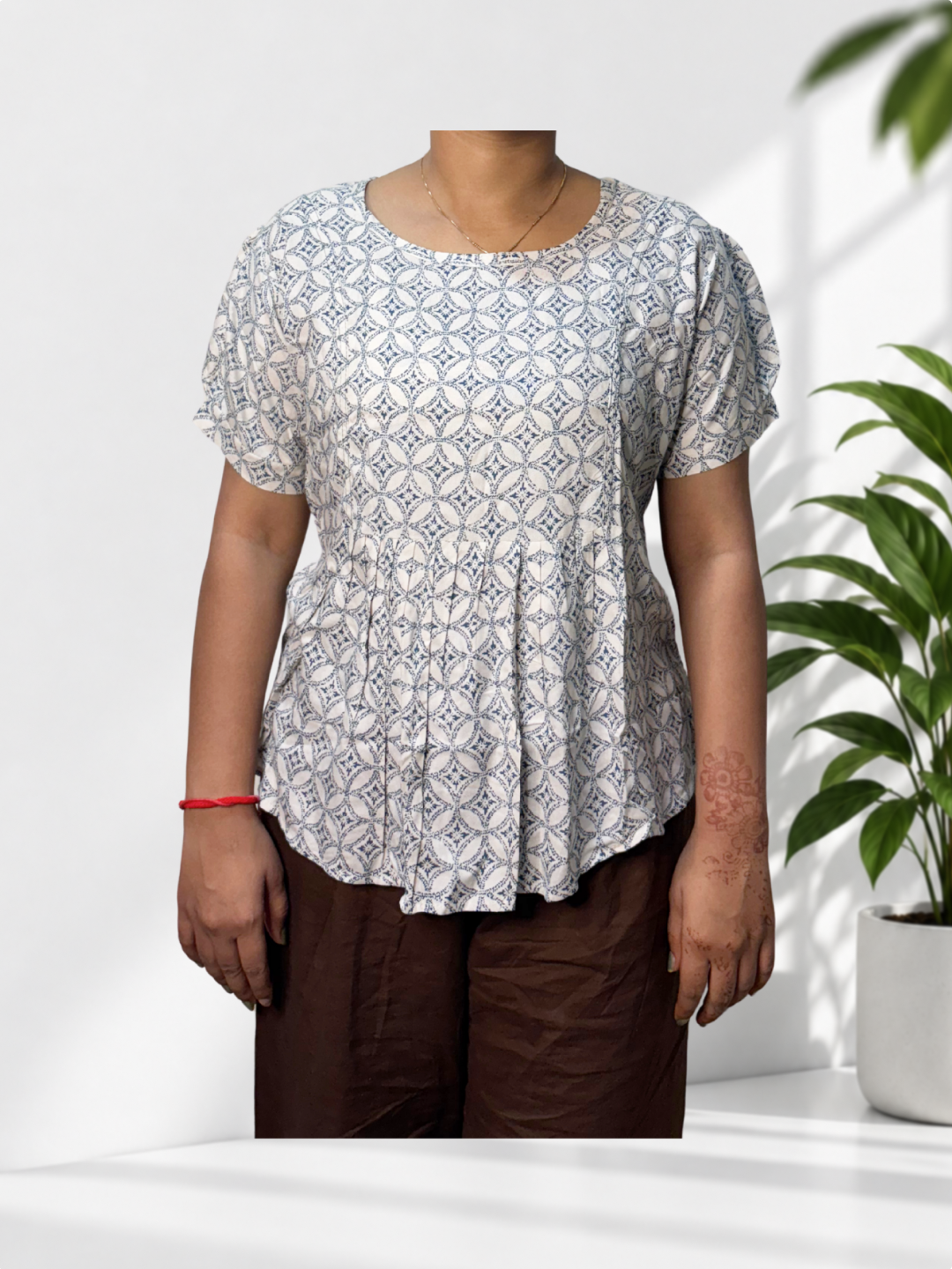 Printed White Top - Image 1