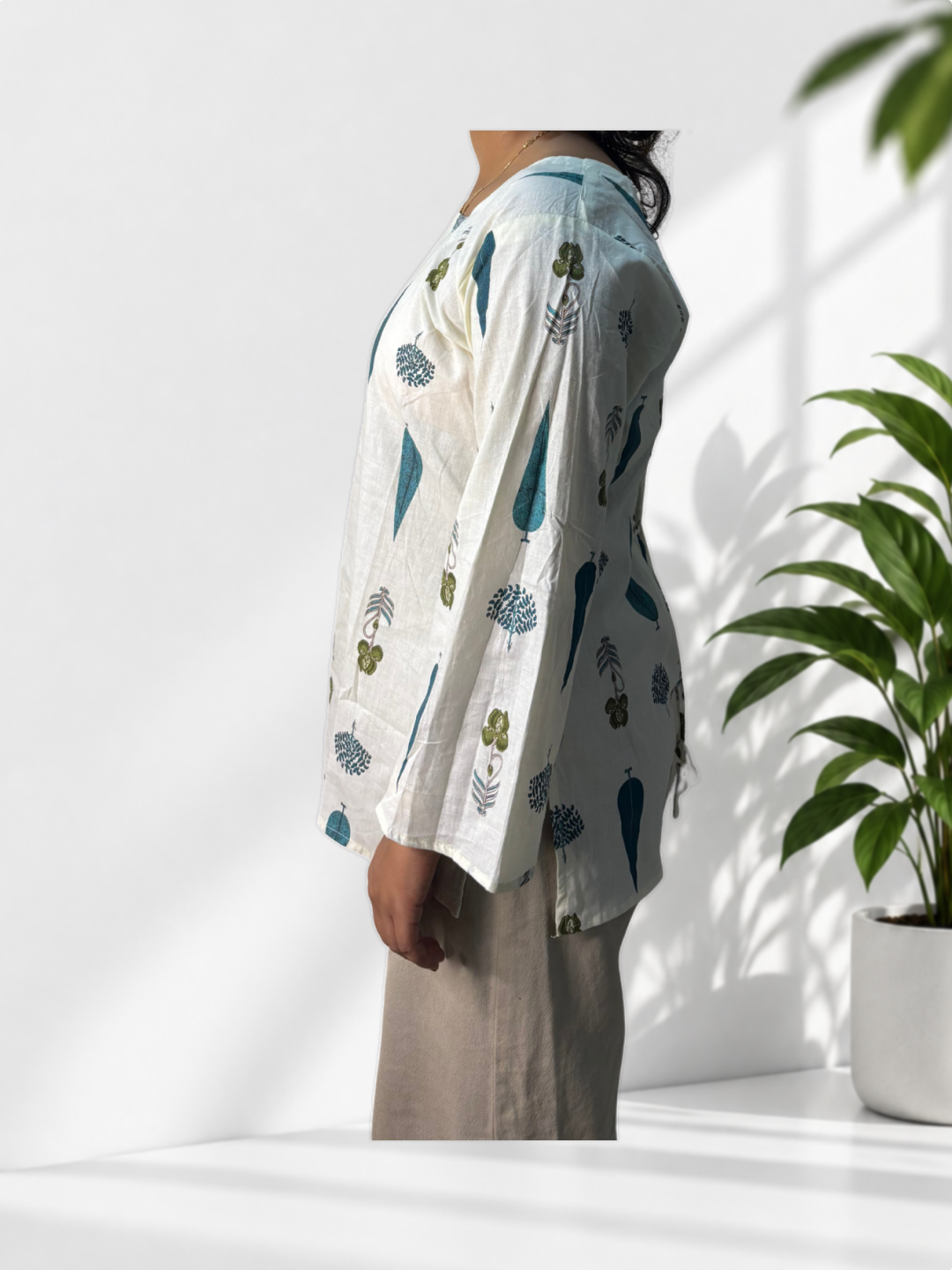Mustard Printed Kurti - Image 3