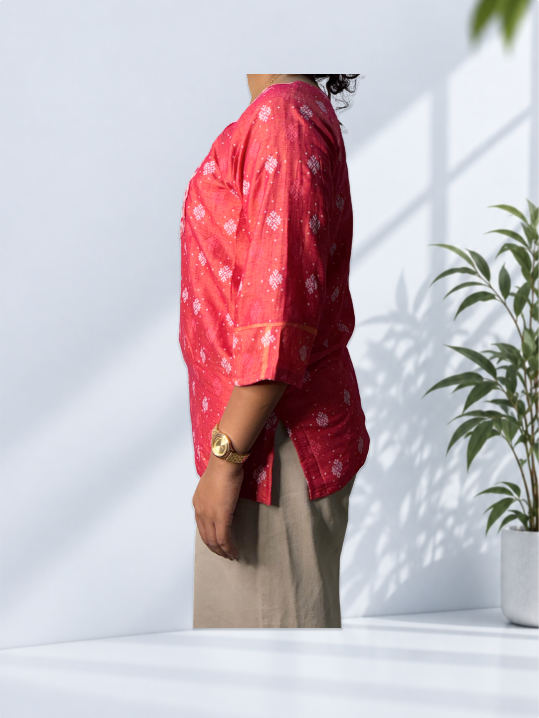 Pink Printed Kurti - Image 3