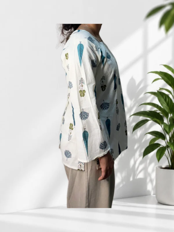 Mustard Printed Kurti - Image 2