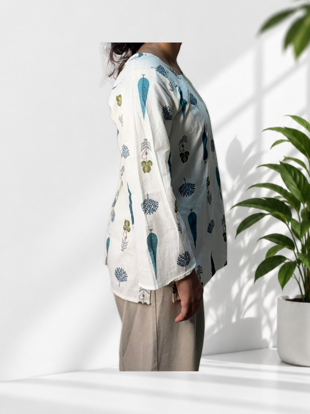 Mustard Printed Kurti - Image 2